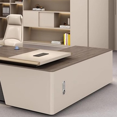 Bàn giám đốc đẹp bằng gỗ hình chữ L, kèm tủ phụ đa năng DKFBGD103