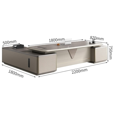 Bàn giám đốc hiện đại chữ L kèm tủ phụ, chân bàn cách điệu DKFBGD106