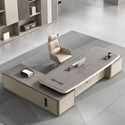 Bàn giám đốc hiện đại chữ L kèm tủ phụ, chân bàn cách điệu DKFBGD106