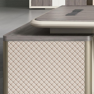 Bàn giám đốc hiện đại chữ L kèm tủ phụ, chân bàn cách điệu DKFBGD106