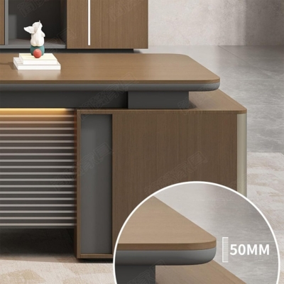 Bàn giám đốc gỗ mdf chữ L kèm tủ phụ, hộc để CPU tiện lợi DKFBGD107