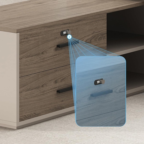 Bàn giám đốc gỗ 2m2 kèm tủ phụ đa năng, trang trí đèn LED DKFBGD108