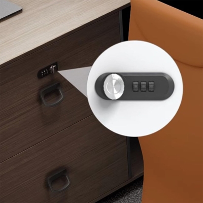 Bàn giám đốc bằng gỗ hình chữ L, tích hợp ổ cắm điện âm bàn DKFBGD109