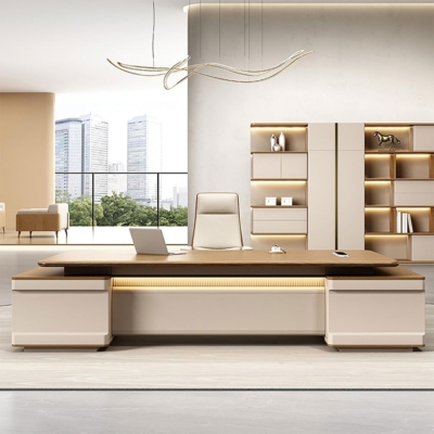 Bàn giám đốc cao cấp bằng gỗ kèm tủ phụ đa năng DKFBGD110