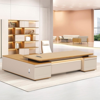 Bàn giám đốc cao cấp bằng gỗ kèm tủ phụ đa năng DKFBGD110