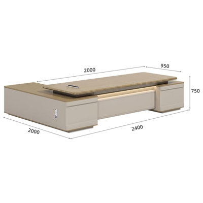 Bàn giám đốc cao cấp bằng gỗ kèm tủ phụ đa năng DKFBGD110