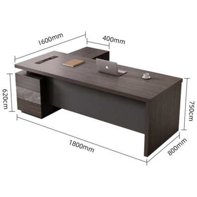 Bàn giám đốc 1m8 kèm tủ phụ đa năng, tích hợp ổ điện DKFBGD112