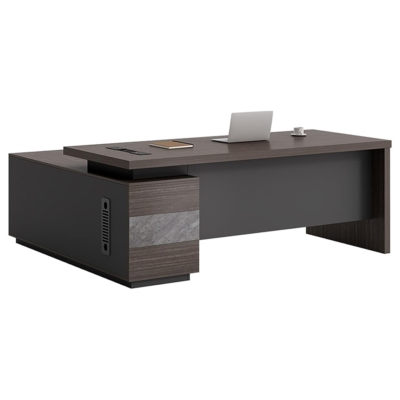 Bàn giám đốc 1m8 kèm tủ phụ đa năng, tích hợp ổ điện DKFBGD112