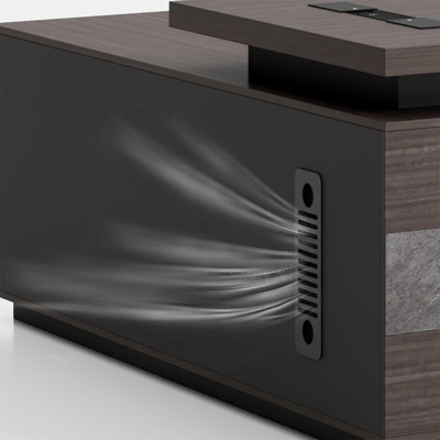 Bàn giám đốc 1m8 kèm tủ phụ đa năng, tích hợp ổ điện DKFBGD112