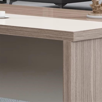 Bàn giám đốc hình chữ L, chân bàn dạng hộp vuông chắc chắn DKFBGD113