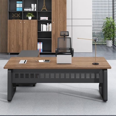 Bàn giám đốc chân sắt sơn tĩnh điện kèm tủ phụ dạng rời DKFBGD115