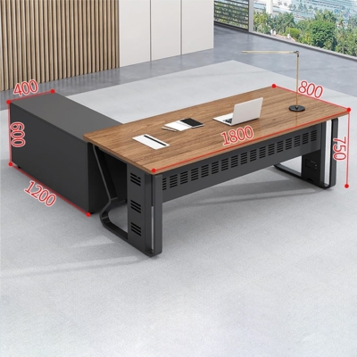 Bàn giám đốc chân sắt sơn tĩnh điện kèm tủ phụ dạng rời DKFBGD115