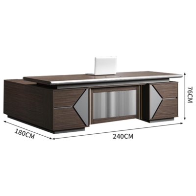 Bàn giám đốc bằng gỗ trang trí nổi bật kèm tủ phụ DKFBGD116