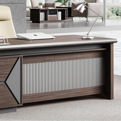 Bàn giám đốc bằng gỗ trang trí nổi bật kèm tủ phụ DKFBGD116