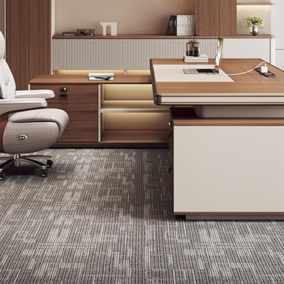 Bàn giám đốc gỗ kèm đèn LED, tích hợp ổ cắm điện âm bàn DKFBGD117