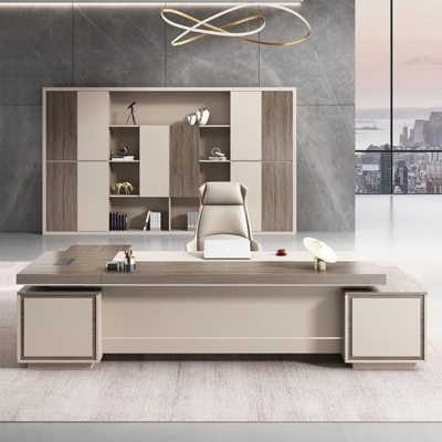 Bàn giám đốc hiện đại chữ L kèm tủ phụ tiện lợi DKFBGD118