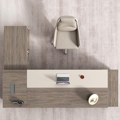 Bàn giám đốc hiện đại chữ L kèm tủ phụ tiện lợi DKFBGD118