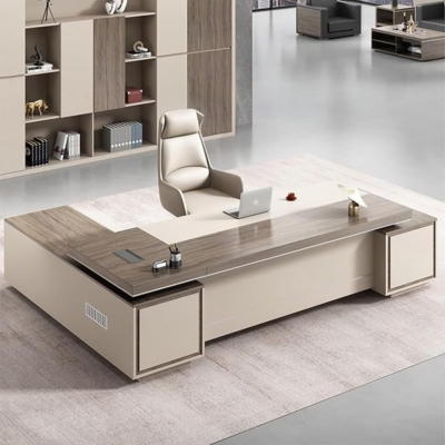 Bàn giám đốc hiện đại chữ L kèm tủ phụ tiện lợi DKFBGD118