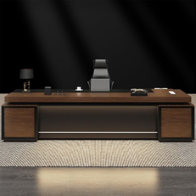 Bàn giám đốc sang trọng kèm tủ phụ, tích hợp đèn LED DKFBGD119
