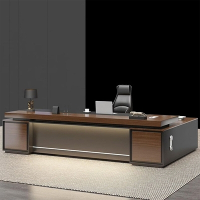 Bàn giám đốc sang trọng kèm tủ phụ, tích hợp đèn LED DKFBGD119