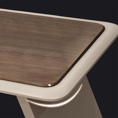 Bàn giám đốc chữ L kèm tủ phụ, chân bàn vát chéo độc đáo DKFBGD124