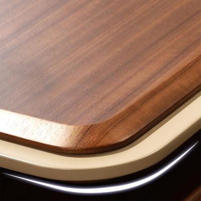 Bàn giám đốc hình chữ nhật cao cấp, yếm bàn cắt CNC lạ mắt DKFBGD125