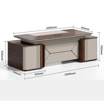 Bàn giám đốc hình chữ nhật cao cấp, yếm bàn cắt CNC lạ mắt DKFBGD125