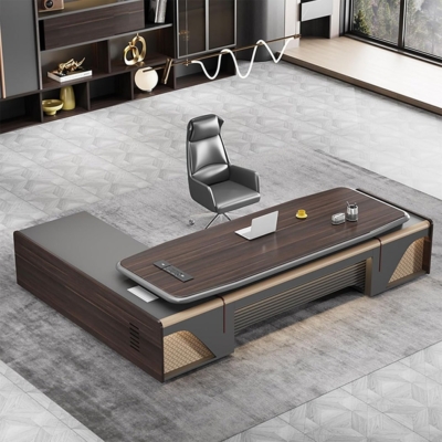 Bàn giám đốc kèm tủ phụ, tích hợp ổ cắm điện âm bàn DKFBGD130