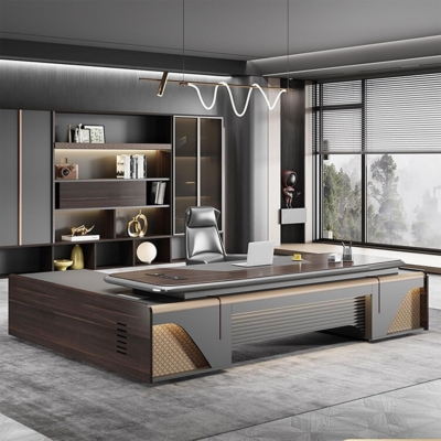 Bàn giám đốc kèm tủ phụ, tích hợp ổ cắm điện âm bàn DKFBGD130