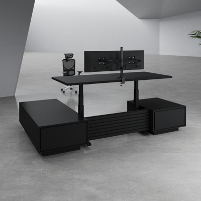 Bàn giám đốc 2m2 chữ L sang trọng, kèm tủ phụ Kora DKFBGD50