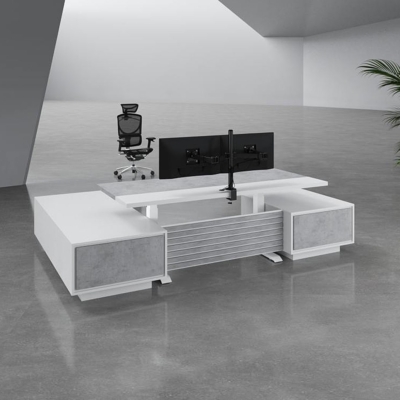 Bàn giám đốc 2m2 chữ L sang trọng, kèm tủ phụ Kora DKFBGD50