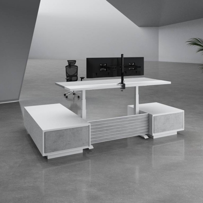 Bàn giám đốc 2m2 chữ L sang trọng, kèm tủ phụ Kora DKFBGD50