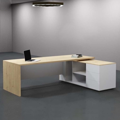 Bàn giám đốc 1m6 chữ L, kèm tủ phụ tiện lợi Nexus DKFBGD64-W