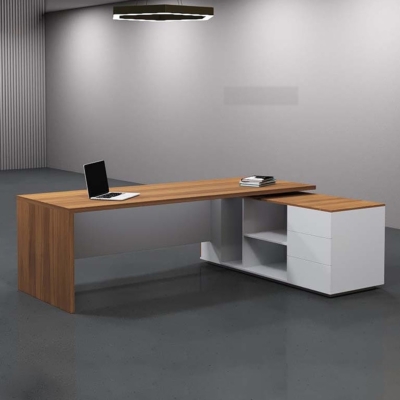 Bàn giám đốc 1m6 chữ L, kèm tủ phụ tiện lợi Nexus DKFBGD64-W