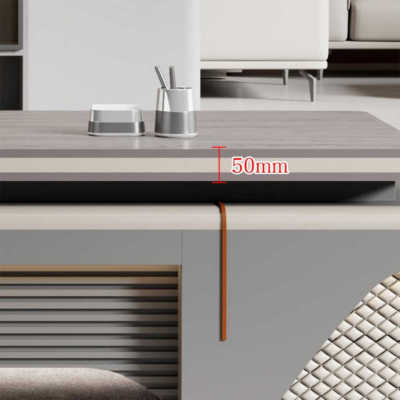 Bàn giám đốc chữ L mặt gỗ kết hợp tủ lưu trữ tích hợp ở 2 bên - DKFBGD64