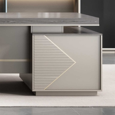 Bàn giám đốc gỗ kèm tủ lưu trữ, dáng chữ L rộng rãi DKFBGD65