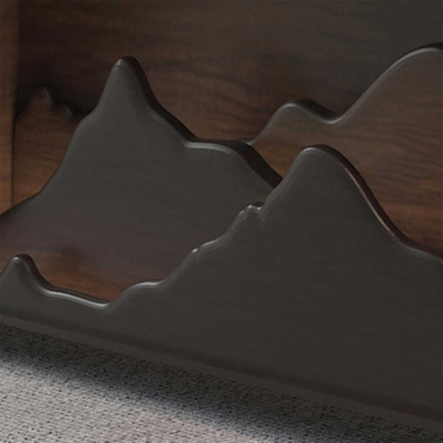 Bàn giám đốc gỗ mdf, yếm bàn họa tiết độc đáo DKFBGD66