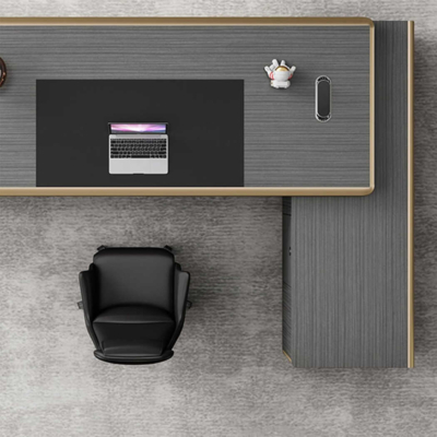 Bàn giám đốc hiện đại chữ L kết hợp các đường viền ánh vàng DKFBGD72-1