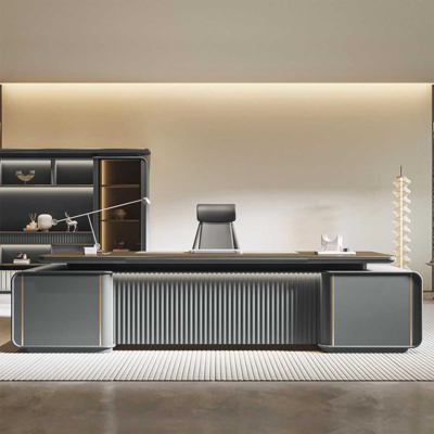 Bàn giám đốc cao cấp hình chữ L, kết hợp tủ phụ đa năng DKFBGD74