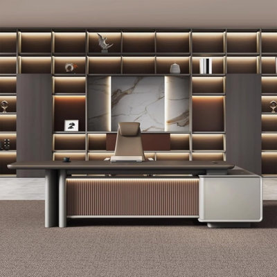 Bàn giám đốc phong cách hiện đại với hình chữ L độc đáo DKFBGD77