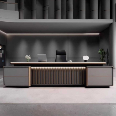 Bàn giám đốc bằng gỗ chữ L kèm tủ phụ đa năng, trang trí lạ mắt DKFBGD78