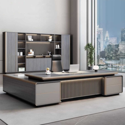 Bàn giám đốc bằng gỗ chữ L kèm tủ phụ đa năng, trang trí lạ mắt DKFBGD78