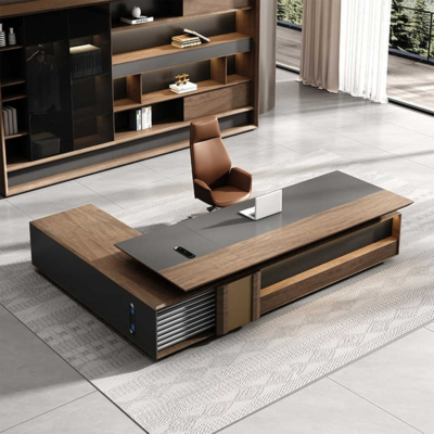 Bàn giám đốc gỗ công nghiệp cao cấp kèm tủ phụ thông minh DKFBGD79