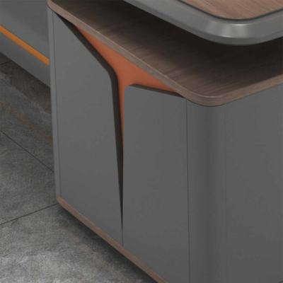 Bàn giám đốc chữ L trang trí độc đáo tích hợp tủ phụ đa năng DKFBGD80