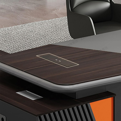 Bàn giám đốc chữ L cao cấp kết hợp tủ phụ đa năng DKFBGD81-1