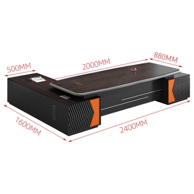 Bàn giám đốc chữ L cao cấp kết hợp tủ phụ đa năng DKFBGD81-1