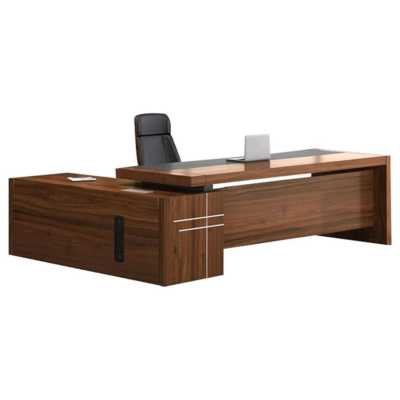 Bàn giám đốc bằng gỗ chữ L cao cấp kết hợp tủ phụ đa năng DKFBGD82