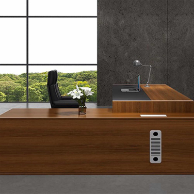 Bàn giám đốc bằng gỗ chữ L cao cấp kết hợp tủ phụ đa năng DKFBGD82