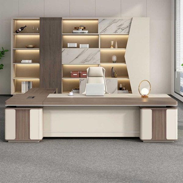 Bàn giám đốc gỗ kết hợp tủ phụ đa năng dạng rời DKFBGD84-1