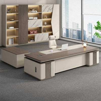 Bàn giám đốc gỗ kết hợp tủ phụ đa năng dạng rời DKFBGD84-1